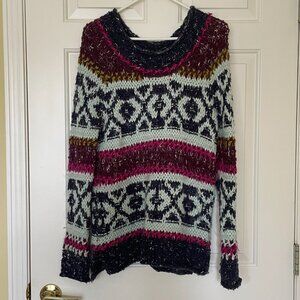Free People Jewel Toned Knit Pullover Sweater Tunic Size XS